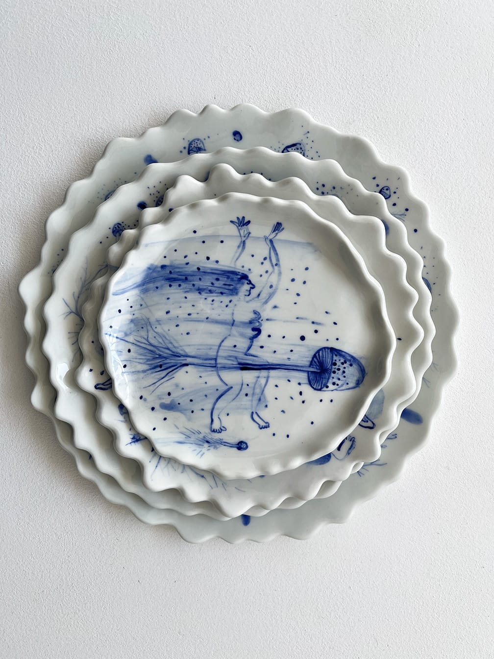 Hand-illustriertes dekoratives Teller Set I Set of hand-illustrated  decorative plates RATTE MAL