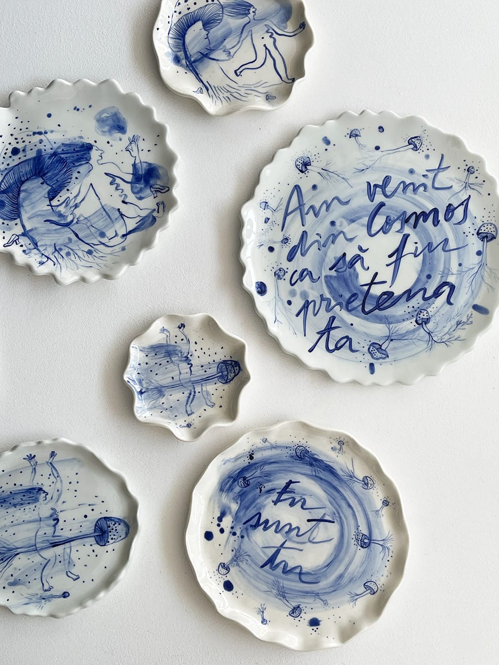Hand-illustriertes dekoratives Teller Set I Set of hand-illustrated  decorative plates RATTE MAL